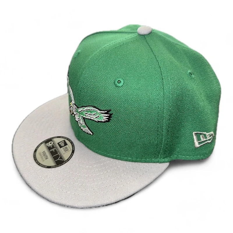 Youth Philadelphia Eagles Green and Gray Basic New Era 9FIFTY Snapback Hat