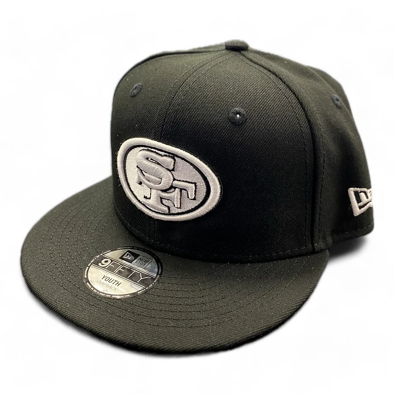 Youth San Francisco 49ers Black and White Basic New Era 9FIFTY Snapback Hat