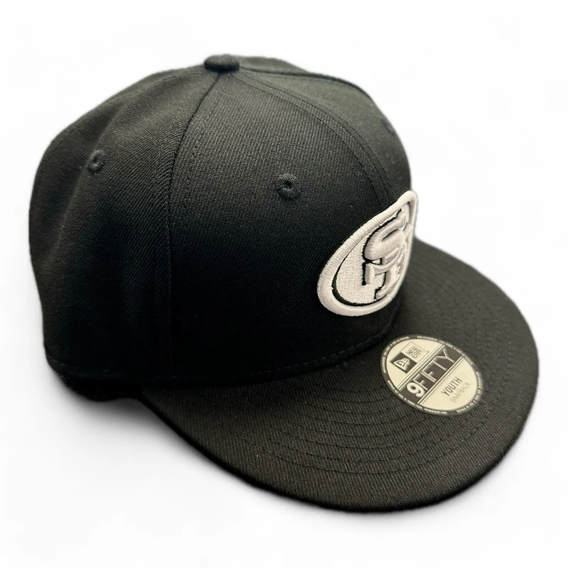 Youth San Francisco 49ers Black and White Basic New Era 9FIFTY Snapback Hat