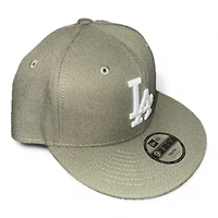 Youth Los Angeles Dodgers Olive Basic New Era 9FIFTY Snapback Hat