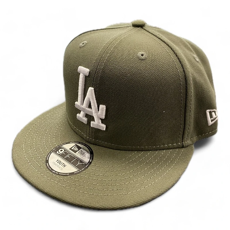 Youth Los Angeles Dodgers Olive Basic New Era 9FIFTY Snapback Hat