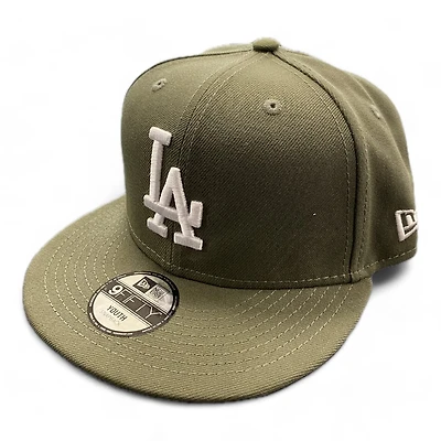 Youth Los Angeles Dodgers Olive Basic New Era 9FIFTY Snapback Hat
