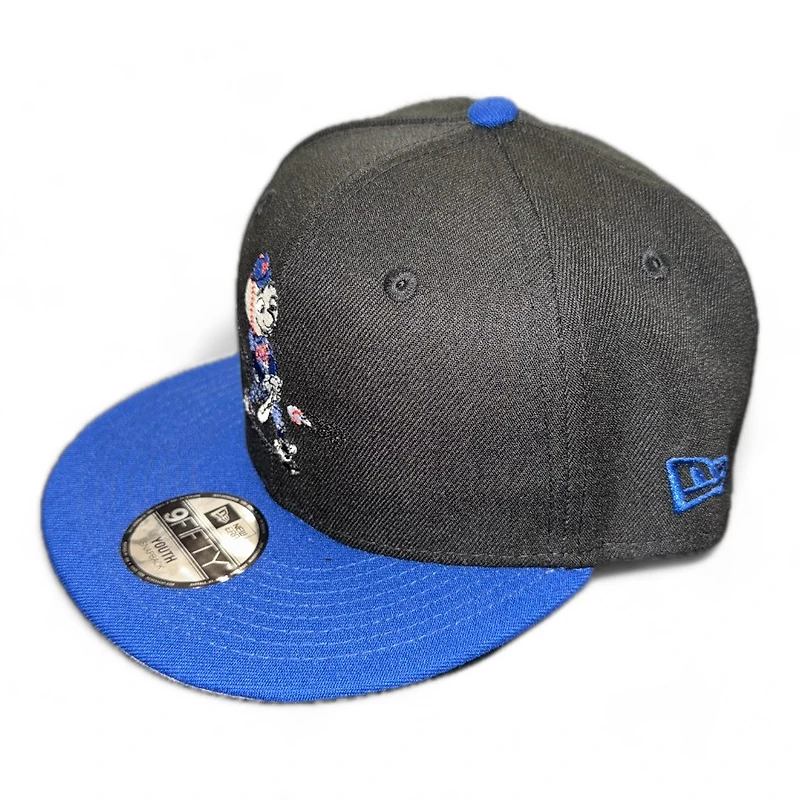 Youth New York Mets Black and Royal Blue Mascot New Era 9FIFTY Snapback Hat