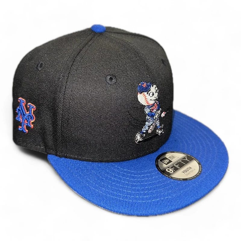 Youth New York Mets Black and Royal Blue Mascot New Era 9FIFTY Snapback Hat