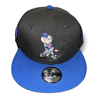 Youth New York Mets Black and Royal Blue Mascot New Era 9FIFTY Snapback Hat