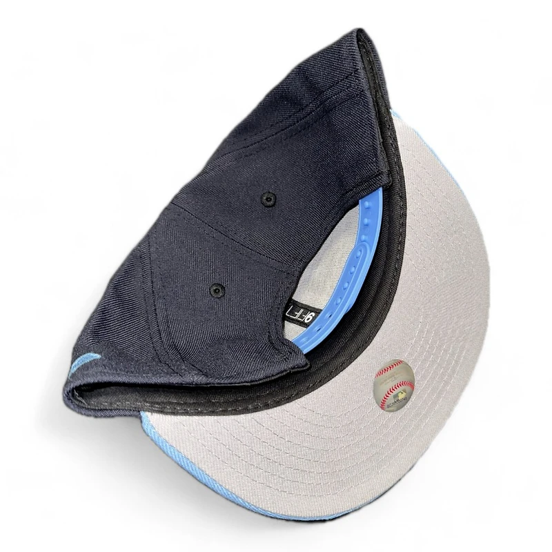 Youth Tampa Bay Rays Black and Sky Blue Basic New Era 9FIFTY Snapback Hat