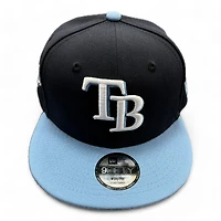 Youth Tampa Bay Rays Black and Sky Blue Basic New Era 9FIFTY Snapback Hat
