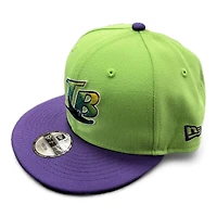 Youth Tampa Bay Rays Neon Green and Purple Basic New Era 9FIFTY Snapback Hat