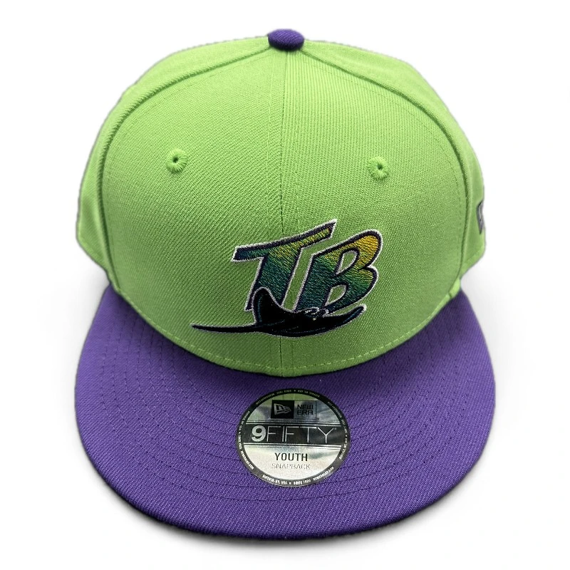 Youth Tampa Bay Rays Neon Green and Purple Basic New Era 9FIFTY Snapback Hat