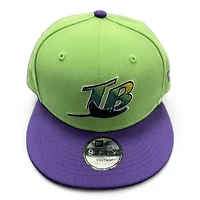 Youth Tampa Bay Rays Neon Green and Purple Basic New Era 9FIFTY Snapback Hat
