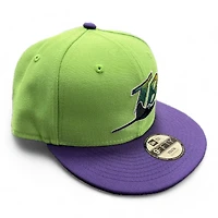 Youth Tampa Bay Rays Neon Green and Purple Basic New Era 9FIFTY Snapback Hat