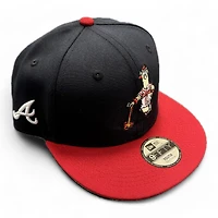 Youth Atlanta Braves Navy and Red Mascot New Era 9FIFTY Snapback Hat