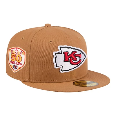 Kansas City Chiefs Tan Color Pack Gray UV New Era 59FIFTY Fitted Hat