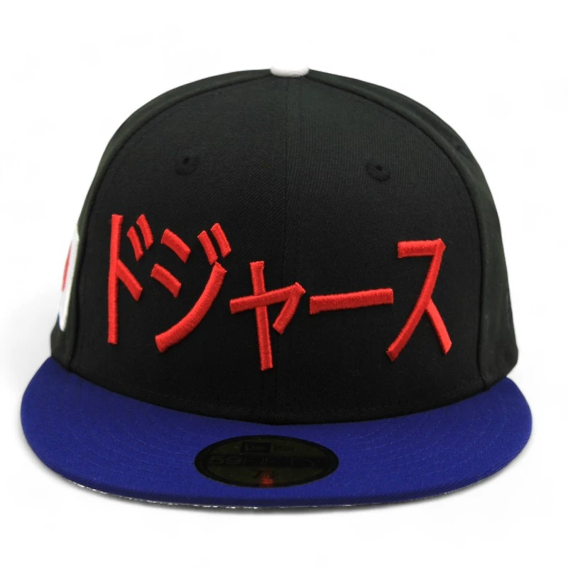 Los Angeles Dodgers Black and Royal Blue "50/50" Japan Flag Patch Gray UV New Era 59FIFTY Fitted Hat