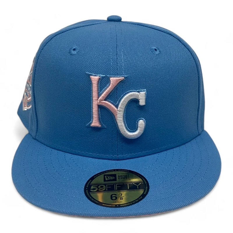 Kansas City Royals Blue and Pink 40th Anni Patch Light UV New Era 59FIFTY Fitted Hat