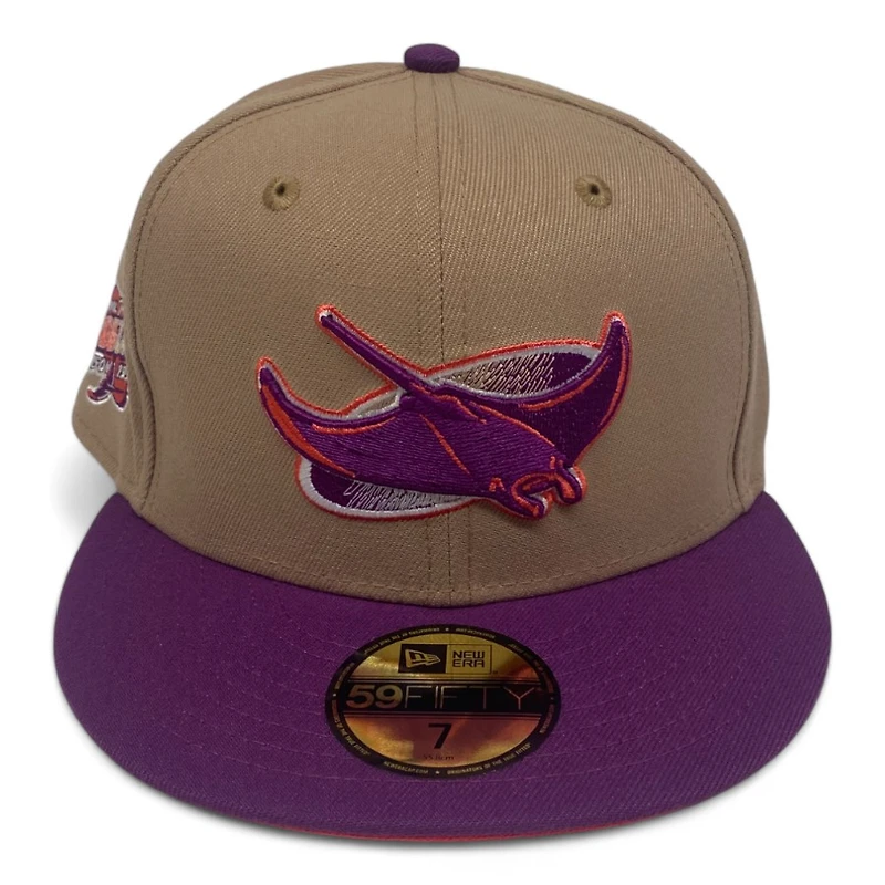 Tampa Bay Rays Brown and Purple 1998 Inaugural Season Patch Infrared Red UV New Era 59FIFTY Fitted Hat