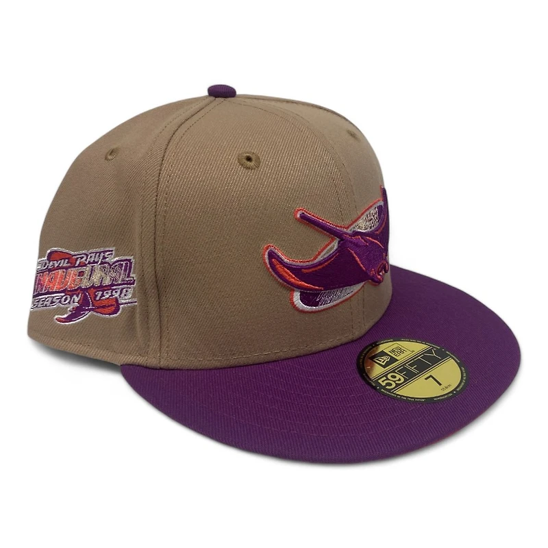 Tampa Bay Rays Brown and Purple 1998 Inaugural Season Patch Infrared Red UV New Era 59FIFTY Fitted Hat