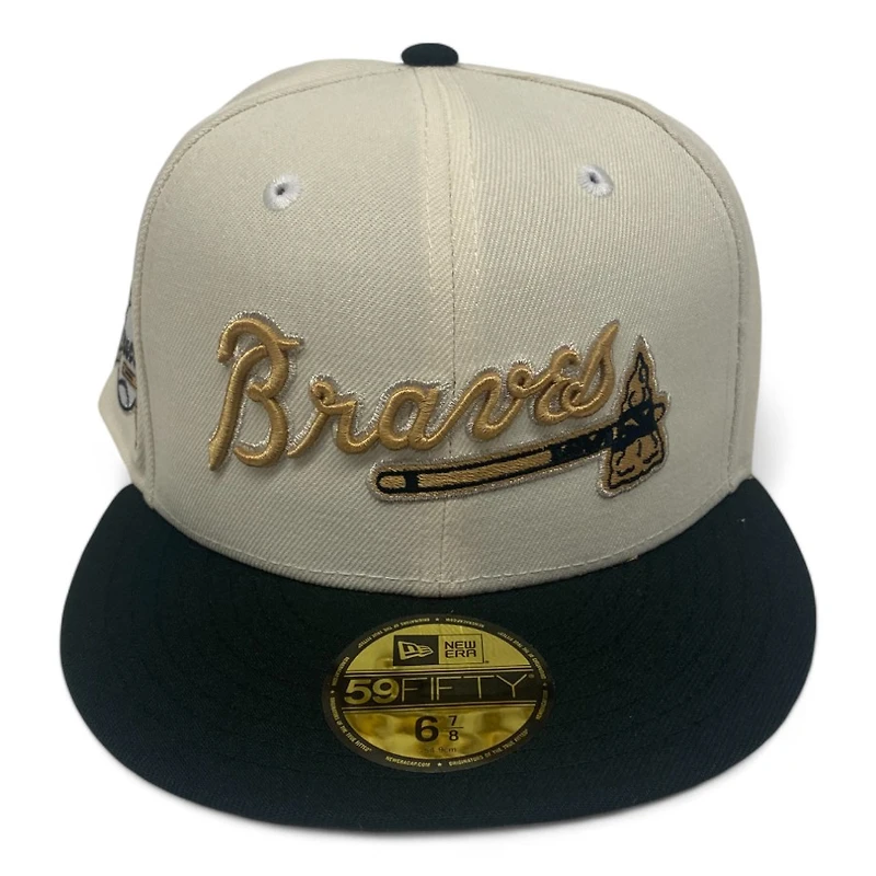 Atlanta Braves Chrome and Black 30th Anniversary Patch Gold UV New Era 59FIFTY Fitted Hat