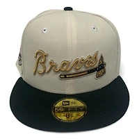 Atlanta Braves Chrome and Black 30th Anniversary Patch Gold UV New Era 59FIFTY Fitted Hat