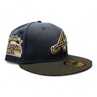 Atlanta Braves Navy and Black Curveball Pack 2000 ASG Patch Gray UV New Era 59FIFTY Fitted Hat