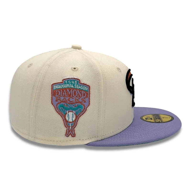 Arizona Diamondbacks Chrome and Lavender 1998 Inaugural Season Patch Aqua UV New Era 59FIFTY Fitted Hat