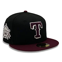 Texas Rangers Black and Maroon 1995 ASG Patch Gray UV New Era 59FIFTY Fitted Hat