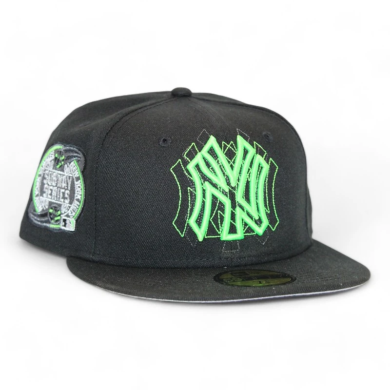 New York Yankees Black and Green "DPM Fitted Hat Pack" Subway Series Patch Gray UV Era 59Fifty