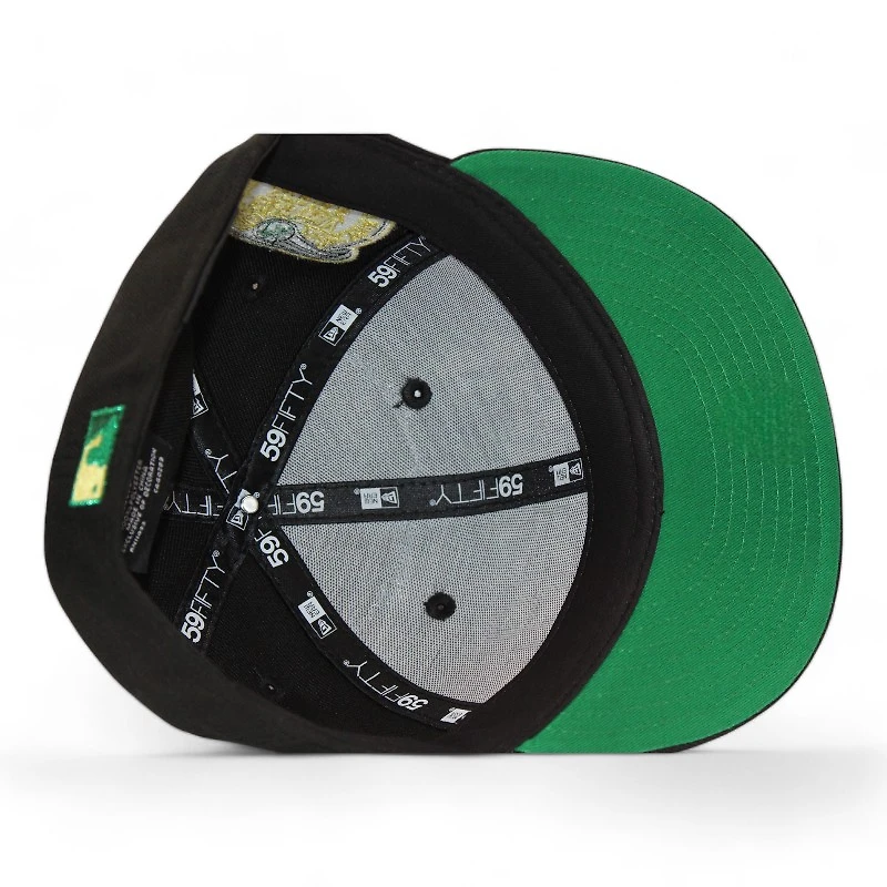 New York Yankees Black Grafitti Wordmark Logo Subway Series Side Patch Green UV Era 59Fifty Fitted Hat