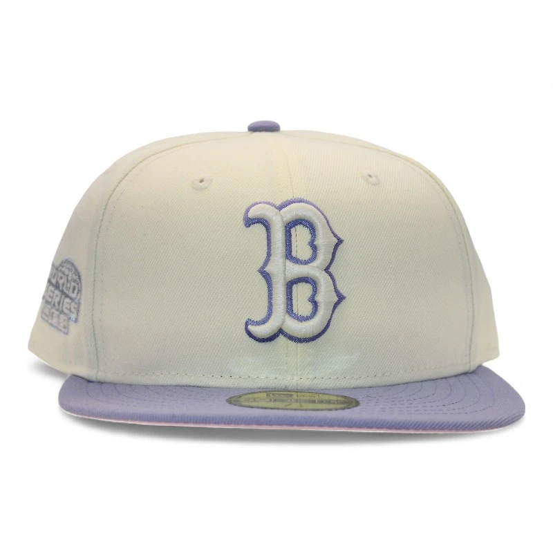 Boston Red Sox Cream and Lavender "Riot Pack" 2004 World Series Patch Pink UV New Era 59Fifty Fitted Hat