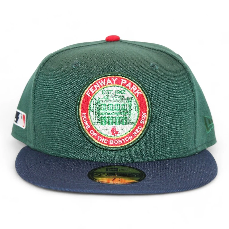 Boston Red Sox Green and Navy "Riot Pack" Side Batty Gray UV New Era 59Fifty Fitted Hat