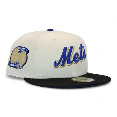 New York Mets Cream and Black "Riot Boston Pack" Subway Series Patch Blue UV Era 59Fifty Fitted Hat