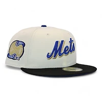 New York Mets Cream and Black "Riot Boston Pack" Subway Series Patch Blue UV Era 59Fifty Fitted Hat