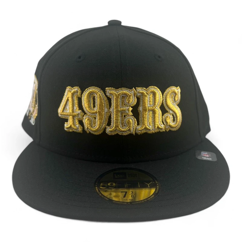 San Francisco 49ers Black Cookies and Cream Pack 40th Anni Patch Pink UV New Era 59FIFTY Fitted Hat