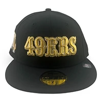 San Francisco 49ers Black Cookies and Cream Pack 40th Anni Patch Pink UV New Era 59FIFTY Fitted Hat