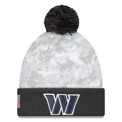 Washington Commanders 2024 White Digital Camo NFL Salute to Service New Era Knit Beanie Hat