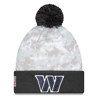 Washington Commanders 2024 White Digital Camo NFL Salute to Service New Era Knit Beanie Hat