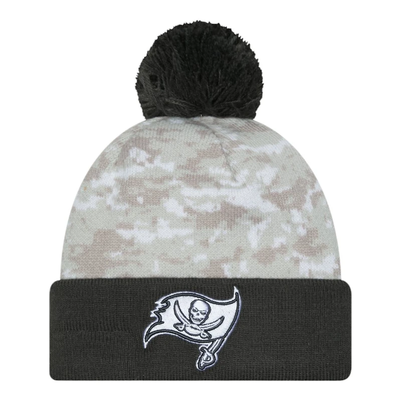 Tampa Bay Buccaneers 2024 White Digital Camo NFL Salute to Service New Era Knit Beanie Hat