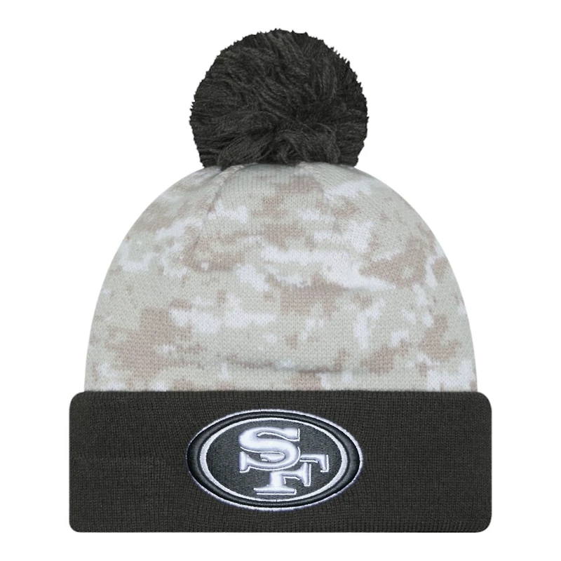 San Francisco 49ers 2024 White Digital Camo NFL Salute to Service New Era Knit Beanie Hat