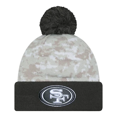 San Francisco 49ers 2024 White Digital Camo NFL Salute to Service New Era Knit Beanie Hat