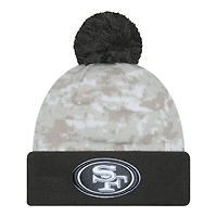 San Francisco 49ers 2024 White Digital Camo NFL Salute to Service New Era Knit Beanie Hat