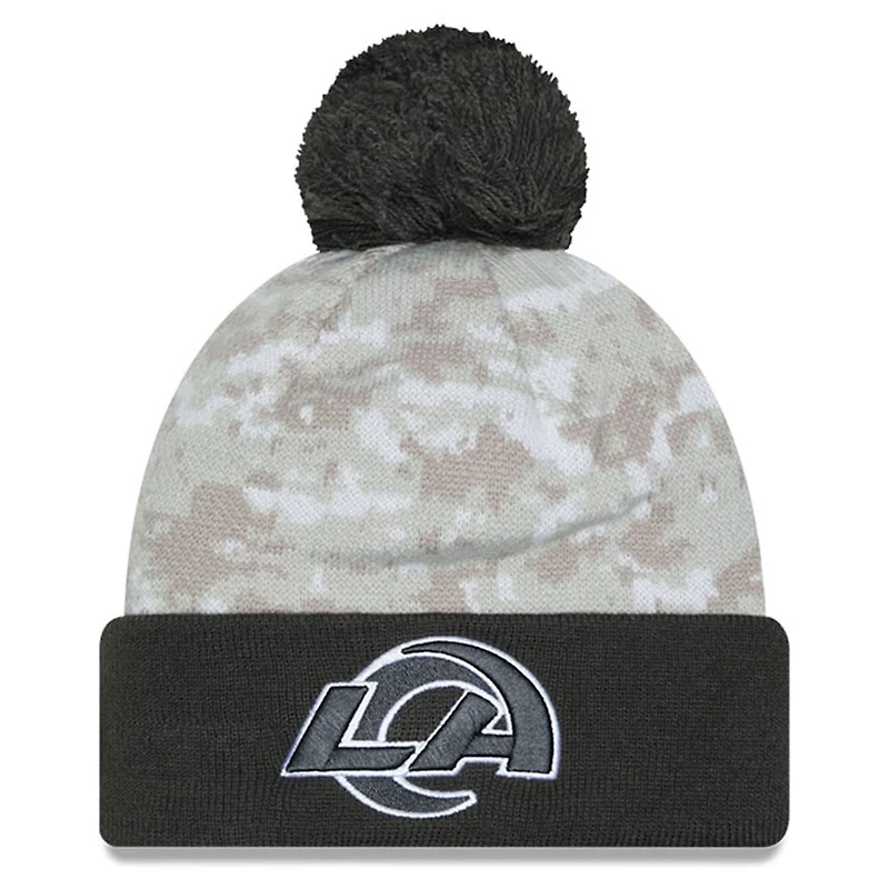 Los Angeles Rams 2024 White Digital Camo NFL Salute to Service New Era Knit Beanie Hat