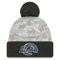 Los Angeles Rams 2024 White Digital Camo NFL Salute to Service New Era Knit Beanie Hat