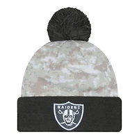 Las Vegas Raiders 2024 White Digital Camo NFL Salute to Service New Era Knit Beanie Hat