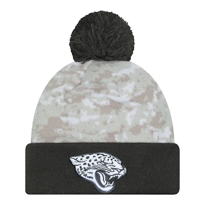 Jacksonville Jaguars 2024 White Digital Camo NFL Salute to Service New Era Knit Beanie Hat