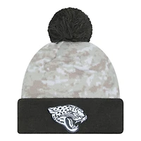 Jacksonville Jaguars 2024 White Digital Camo NFL Salute to Service New Era Knit Beanie Hat