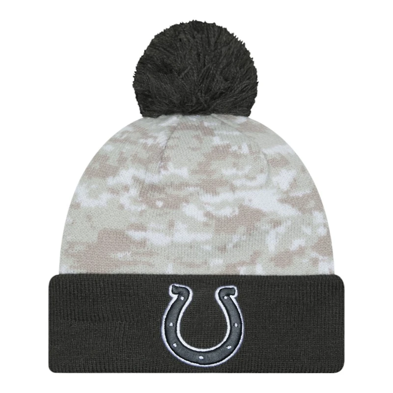 Indianapolis Colts 2024 White Digital Camo NFL Salute to Service New Era Knit Beanie Hat