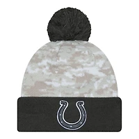 Indianapolis Colts 2024 White Digital Camo NFL Salute to Service New Era Knit Beanie Hat