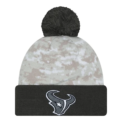 Houston Texans 2024 White Digital Camo NFL Salute to Service New Era Knit Beanie Hat