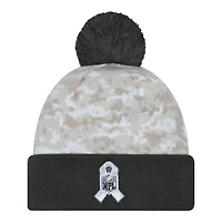 Green Bay Packers 2024 White Digital Camo NFL Salute to Service New Era Knit Beanie Hat