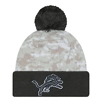 Detroit Lions 2024 White Digital Camo NFL Salute to Service New Era Knit Beanie Hat